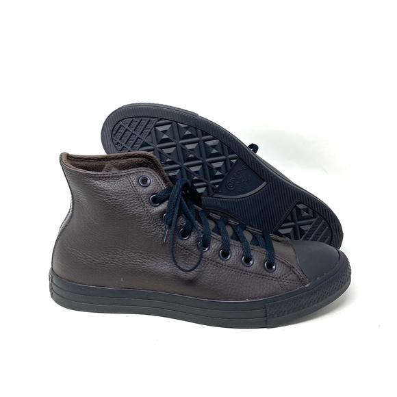Converse Chuck Taylor Shoes High Top Leather Brown Men’s Size Sneakers 172012C - Picture 6 of 9